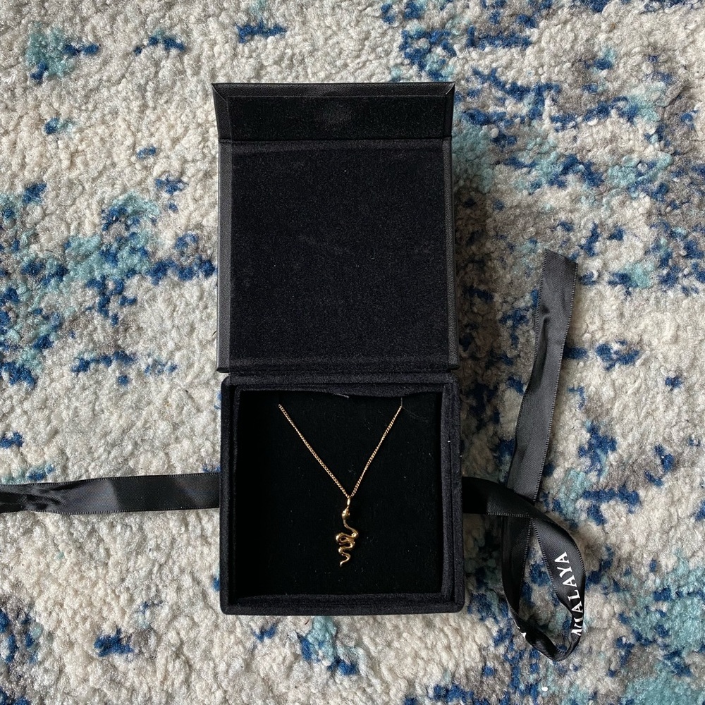 Nialaya Gold Necklace with Mini Snake Pendant